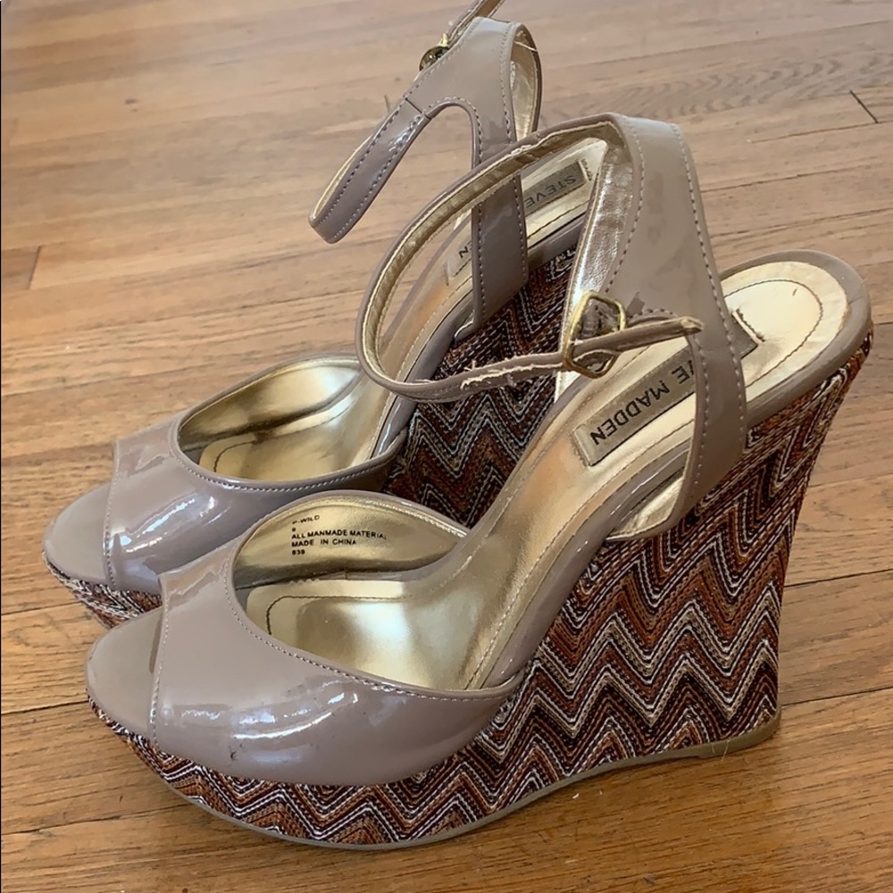 Taupe Steve Madden Wedge Heels